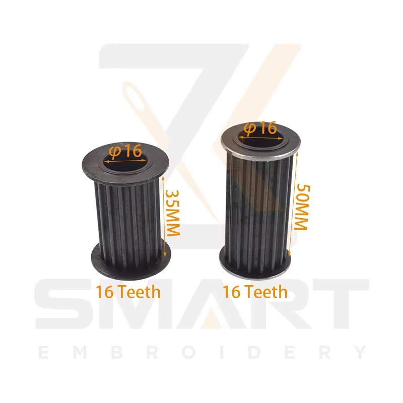 Tajima SWF เครื่องห่อชิ้นส่วน Pulley เหล็กวัสดุ S5M 16 ฟัน 35/50 MM 501490030S12 UN110030B000 501470050S11