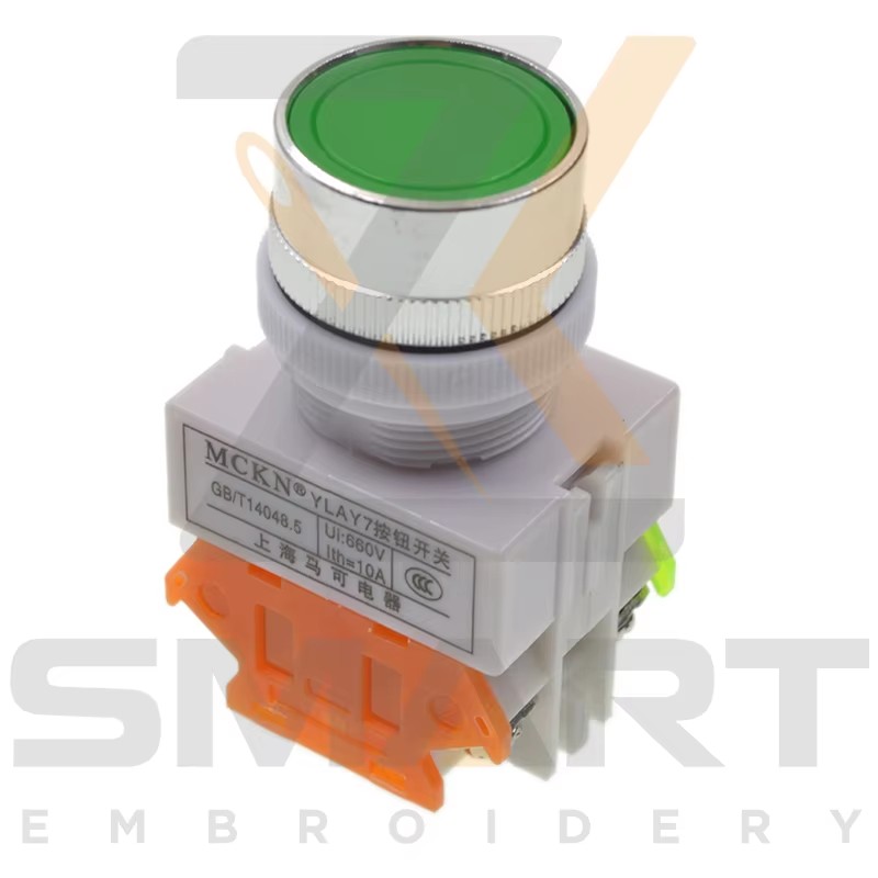 ปุ่มสวิทช์สีเขียวสีแดง YLAY7 ชิ้นส่วนเครื่องบรรจุ EDH06-YLAY7